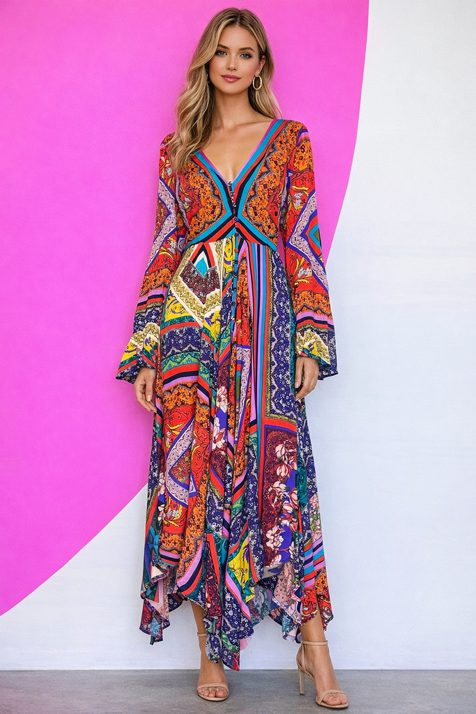 OVER THE RAINBOW FREE PEOPLE MAXI DRESS