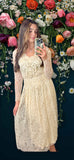 VINTAGE JESSICA MCCLINTOCK PRAIRIE LACE DRESS - 6