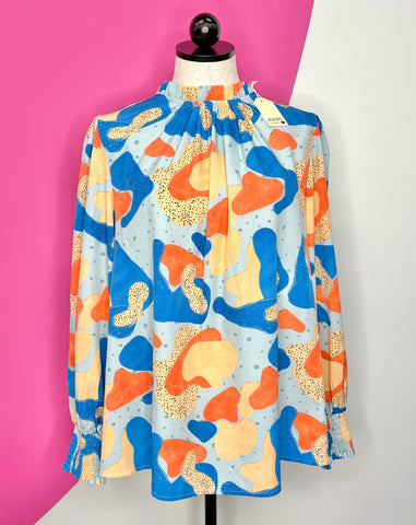 NEW JODIFL PRINTED CLEMENTINE TOP - L