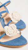 NEW ALOHAS KENDRA BLOOM DENIM HEELS - ALL SIZES