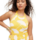 NEW DIANE VON FURSTENBERG GINKGO HALTER DRESS - XL