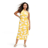 NEW DIANE VON FURSTENBERG GINKGO HALTER DRESS - XL