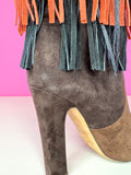 DALIA JIMMY CHOO FRINGE FOX BOOTS - 39/9