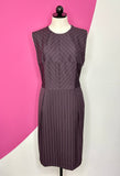 BOTTEGA VENETA AUBERGINE PINSTRIPE DRESS - 44/M