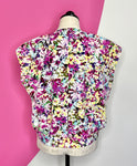 CABI EDEN FLORAL FAUX WRAP TOP - M