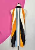 GRACIA COLORBLOCK PLEATED SHIFT DRESS - 1XL