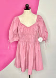 NEW STAUD MINI FAYE SMOCKED DRESS - XL