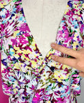 CABI EDEN FLORAL FAUX WRAP TOP - M