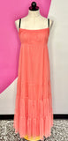 ANTHROPOLOGIE MAEVE TULLE CORAL DRESS - L