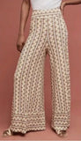 ANTHRO FARM RIO STRIPED WIDE LEG PANTS - M