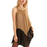 NEW FREE PEOPLE GLITTER PLEATED HALTER DRESS - L