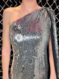 STELLA MCCARTNEY SEQUIN CAPE SHIFT DRESS - 40 (6)