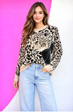 LEOPARD BOW KATE SPADE CASHEW SWEATER - S/M