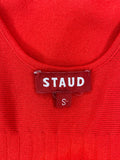 STAUD ELLISON RED ROSE MINI DRESS - S