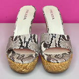 LUXURY PYTHON WOVEN WEDGES - 6.5/7