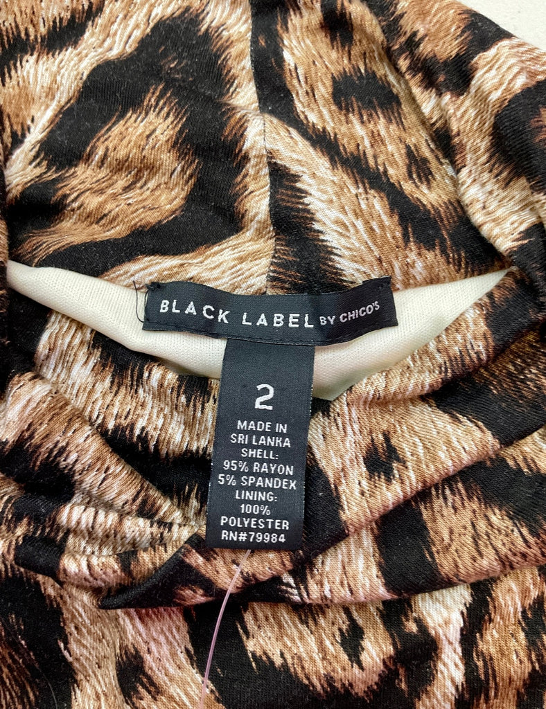 NEW CHICOS BLACK LABEL LEOPARD DRESS - L UpScaleIT NEW CHICOS BLACK LABEL LEOPARD DRESS - L UpScaleIT