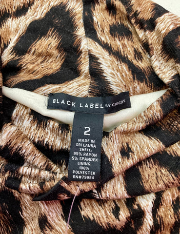 NEW CHICOS BLACK LABEL LEOPARD DRESS - L UpScaleIT NEW CHICOS BLACK LABEL LEOPARD DRESS - L UpScaleIT