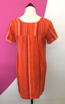 THML EMBROIDERED STRIPE PEASANT DRESS - XS