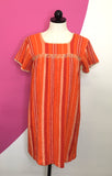 THML EMBROIDERED STRIPE PEASANT DRESS - XS