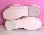 TORY BURCH DOUBLE T SHEARLING SLIDES - 10