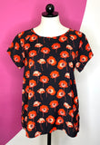 CABI FLANDERS POPPY SPLIT BACK TOP - XS/S