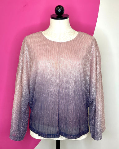 ANTHROPOLOGIE OMBRE SHIMMER TOP - M