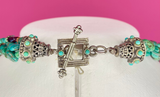 WESTERN STERLING SILVER BEADED CROSS NECKLACE