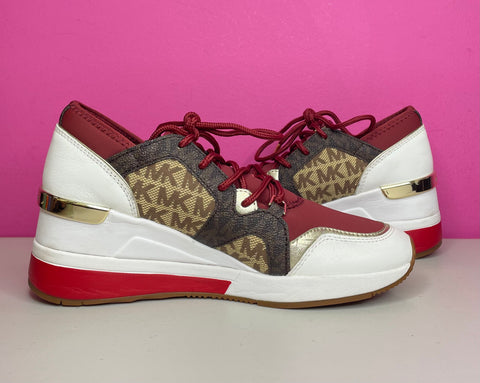 MK MICHAEL KORS OXBLOOD TRAINER - 7.5