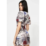 JADED LONDON NEWSPAPER MILKMAID DRESS - 4