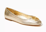 LILLY PULITZER PATINA GOLD BALLET FLATS - 9