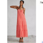 ANTHROPOLOGIE MAEVE TULLE CORAL DRESS - L