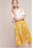 ANTHRO MAEVE VINELAND EMBROIDERED SKIRT - S