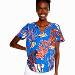 NIC + ZOE ANGEL FISH FLUTTER TOP - L