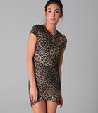 RONNY KOBO KAITLYN LEOPARD MINI DRESS - S