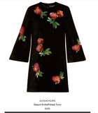 ALEXA CHUNG SEQUIN EMBELLISHED VELVET DRESS - 8