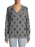 SKULL CASHMERE RILEY V-NECK SWEATER - M