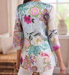 NEW SOFT SURROUNDING BLUE FLORENT TUNIC - S