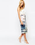 TED BAKER NEOPRENE SINDA MIDI SKIRT - 4/L