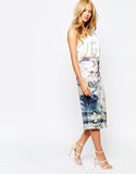 TED BAKER NEOPRENE SINDA MIDI SKIRT - 4/L