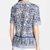 TORY BURCH BRINDA PRINT TOP - M