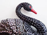 JOAN RIVERS BLACK SWAN PAVE CRYSTAL BROOCH