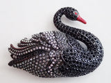 JOAN RIVERS BLACK SWAN PAVE CRYSTAL BROOCH