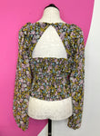FREE PEOPLE MABEL FLORAL CHIFFON TOP - M