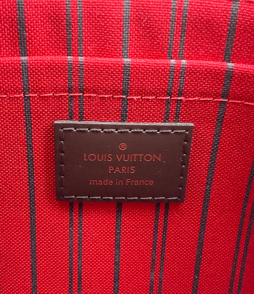 Louis Vuitton Paris Neverfull Damier Ebene Pouch Wristlet