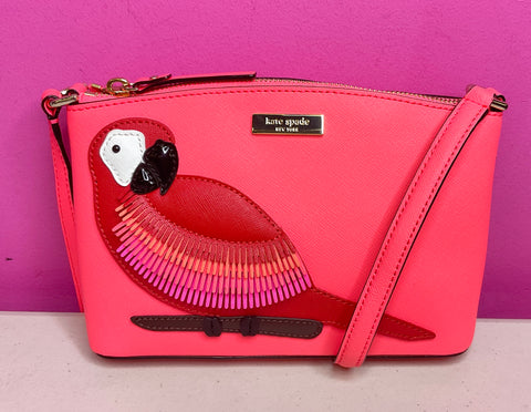 Kate Spade Flamingo Grainy Small tote bag purse zipper top
