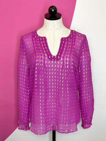LILLY PULITZER COLBY METALLIC DOT TOP - S