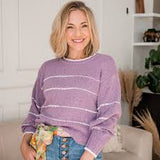 CABI HEARTBEAT PULLOVER STRIPE SWEATER - L