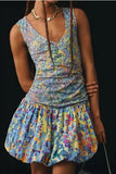 ANTHRO PLENTY BALLOON BOTTOM WRAP DRESS - L