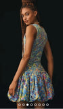 ANTHRO PLENTY BALLOON BOTTOM WRAP DRESS - L