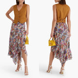 VERONICA BEARD MAC PAISLEY PRINT CREPE MIDI SKIRT - 10